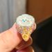 Kids Shoe Charms - Glitter Princess & Ice Cream Bunny Decor With Rainbow Clips (Detachable Shoe Accessories For Girls)_vogvips.com