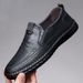 Euro Step Men's Casual Leather Loafers Spring Versatile Comfortable Work Soft Sole Slip-On Lazy Dad Shoes_vogvips.com