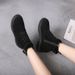 New Autumn Winter Low-Cut Martin Solid Color Korean Style Round Toe Chunky Heel Flat Short Boots_vogvips.com