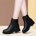 Real Soft Leather Martin For Women, Fleece-Lined Mid-Heel Winter New Women's Cotton Shoes, Flat Heel, Thick Sole,_vogvips.com