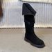 Women's Shoes Autumn And Winter New Thick Soled Strap Zipper Belt Buckle Fashion Boots High Cut Boots Women's Boots Over The Knee Two Wear Boots_vogvips.com