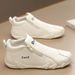 European Warm Series Fleece-Lined Warm Work Small Autumn Four Seasons Men's Casual Cotton Loafers Non-Slip Mid-Top Leather Shoes_vogvips.com