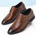 Black Round Toe Slip-Resistant Dress Shoes For Men Wide Fit Comfortable Business Footwear_vogvips.com