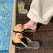Women's French Style Gentle Fairy Sandals Multi-Color Orchid Print Flip Flops For Summer Beach Vacation Casual PU Material_vogvips.com