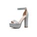 2025 New Women's Shoes With Thick High Heels, Water Diamond Waterproof Platform, Straight Line Sandals_vogvips.com