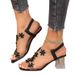 New Style Square-toed Elastic Strap Rhinestone Flower For Women, Large Size, Crystal Heel Slip-on Sexy Trendy Sandals_vogvips.com