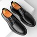 Men's 2025 New Model Cowhide Lace-up Men's Business Formal Casual Leather Wedding Groom Shoes_vogvips.com
