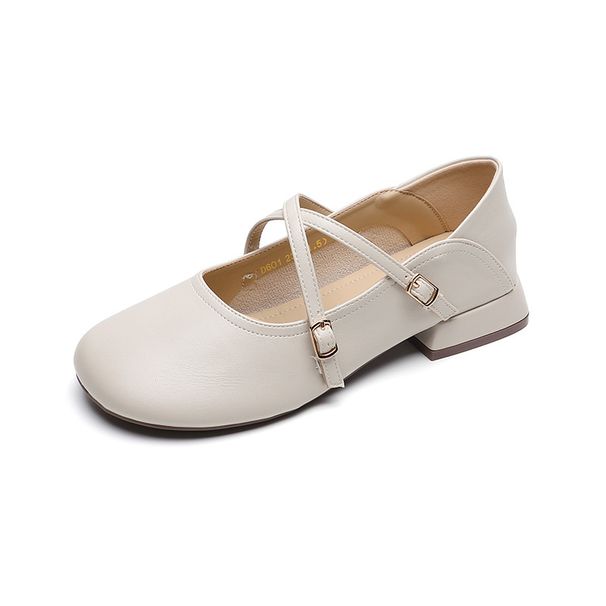 platform Mary Jane Shoes Women's French Spring Soft Sole Thick Heel Single Shoes Women's Round Head Japanese Large Size Women's Shoes_vogvips.com