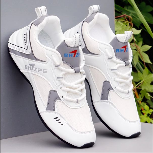 BH7ZPE Color Block Leather Sneakers Men Lightweight Cushion Walking Running Shoes Unisex Casual Trainers_vogvips.com
