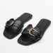 Women's Summer Slippers Fashionable Strappy Sandals With Belt Buckle Casual Beach Shoes Genuine Leather Flat Sandals_vogvips.com