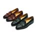 Men's business casual leather shoe head layer cowhide cover feet breathable fashion double buckle loafers_vogvips.com