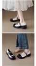 thick-soled Mary Jane Shoes Women's Word With Thick Heel Light Mouth Color Matching French Soft-soled Single Shoes_vogvips.com
