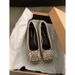 Elegant Women's Shallow-cut Shoes With Rhinestones, 2025 New Spring/autumn Versatile Square-toed Flat Loafers_vogvips.com
