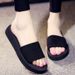 2025 Women's New Mid-Heel Solid Color One-Strap TPR Non-Slip Sole Wear-Resistant Slippers Hand-Woven Sandals_vogvips.com