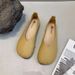 Soft-soled Single Shoes Women's Shallow Mouth Flat-soled Grandma Shoes With Skirts Doudou Shoes_vogvips.com
