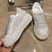 2026 For Baiman White Women New Thick-Soled Rhinestone Leather Versatile Sports Casual Diamond Single Shoes Black_vogvips.com
