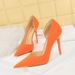 Elegant Women's High Heels For Parties - Pointed Toe, Side Cut-Out Design, Retro Texture, Slim Heel (6-8cm), Available In Multiple Colors & Sizes_vogvips.com