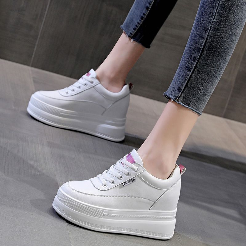 Women's Fashion Sneakers With Platform Wedge Heel, Breathable Mesh & Leather Upper, Round Toe Casual Shoes For Women Sneakers Casual Sports Shoes_vogvips.com