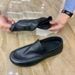 Euro Step Top Layer Cowhide High-End Summer Slip-On Fashion Casual Shoes Trendy Versatile Comfortable Soft Sole Men's Loafers_vogvips.com