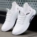 Men's White Breathable Mesh Sneakers Trendy Versatile Casual Lightweight Soft Soled Sports Shoes Cross Border Low Top_vogvips.com