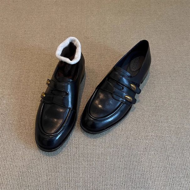 Extremely Stylish Old Money Loafers, 2026 New Autumn And Winter Slip-on Women's Shoes, British Style Small Leather Shoes_vogvips.com