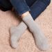 Autumn Winter Men's Solid Color Casual Terry Mid-Calf Thickened Wool Women's Warm Socks_vogvips.com