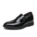Fashionable casual Inner height increasing leather shoes men's outer wear slip-on business lazy shoes retro solid color pointed single-layer shoes_vogvips.com