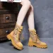 Hollow Out Martin Women's Summer Thin Sandals Leather Breathable Mesh Cool High Thick Heels White Short Boots_vogvips.com