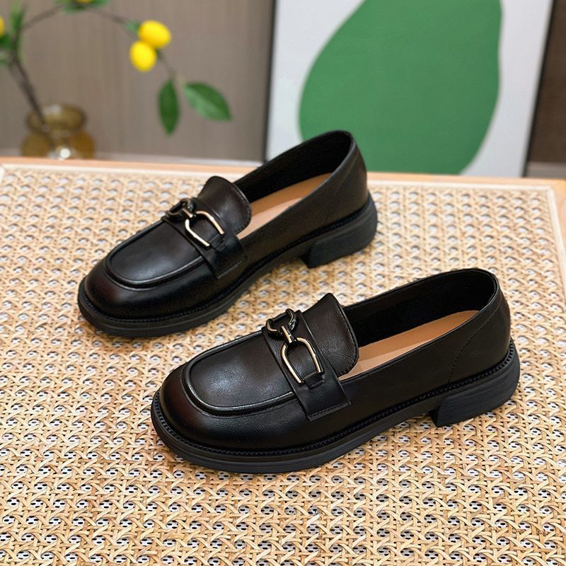 Soft Loafers For Women, 2026 New British Style Small Leather Spring And Summer Slip-on Women's S, Comfortable Flat_vogvips.com