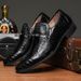 Euro Step Men's Casual Leather British Oxford Business Pointed Large Size Formal Wedding Shoes Wear-resistant Non-slip_vogvips.com