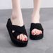 Non-Slip For Women Summer Outdoor Wear Internet Celebrity Ins New Cross Strap Sandals Wedge Thick Sole Flip-Flops Beach_vogvips.com
