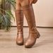 Women's Retro Slim Fit Boots Autumn New Style Plus Size Round Toe Side Zipper High Top Shoes_vogvips.com