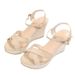 Auntie Style Cross Buckle Rope For Comfortable Summer. New Wedge Sandals With Exposed Toes_vogvips.com
