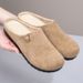 Spring And Summer New Polyurethane Breathable Fashion Closed-toe Slippers With Soft Soles, Non-slip Lazy Shoes, -style Women's Soft-soled Non-slip Shoes_vogvips.com