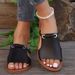 Women's plus Size Flat Beach Slippers Summer New Style Woven Outdoor Slippers for European And American_vogvips.com