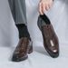 Euro Step Men's Brogue Leather British Style Business Formal Low-top Versatile Breathable Suit Groom Wedding Shoes_vogvips.com