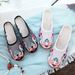 Slippers, Mesh Embroidered Fabric Shoes, Summer Cow Tendon Soles, Casual Women's Outerwear Sandals_vogvips.com