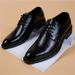 Leather Breathable Korean Style British Black Trendy Casual Business Formal High-end New Pointed Toe Men's Shoes_vogvips.com