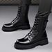 European Warm Series High Tube Martin Lightweight Thick Sole Side Zipper Creative Trendy Casual Versatile Leather Hidden Heel Men's Boots_vogvips.com