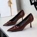 9577-1 European American Style Party Shoes For Women, Patent Leather, Pointed Toe, Shallow Cut, Sexy Stiletto Heel,_vogvips.com