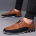 Men's Brogue Leather Shoes Business Casual Oxford Shoes With Comfortable Sole_vogvips.com