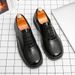 ShoeVault 2025 New Color-Washed Men's Leather Pointed Toe British Style Derby Shoes Casual Business Formal Lare Size Groom_vogvips.com