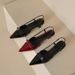 High-heeled Sandals Outdoor Wear, 2024 Autumn And Winter New Style, French Pointed Toe Low-heeled Shoes For Women_vogvips.com
