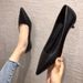 Small Low New Autumn Winter Black And White Professional Women S Work Shoes Short Heel Soft Leather_vogvips.com