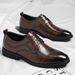 Euro Step Large Size Leather 2025 Spring New Brogue Business Trendy Men's Shoes British Style_vogvips.com
