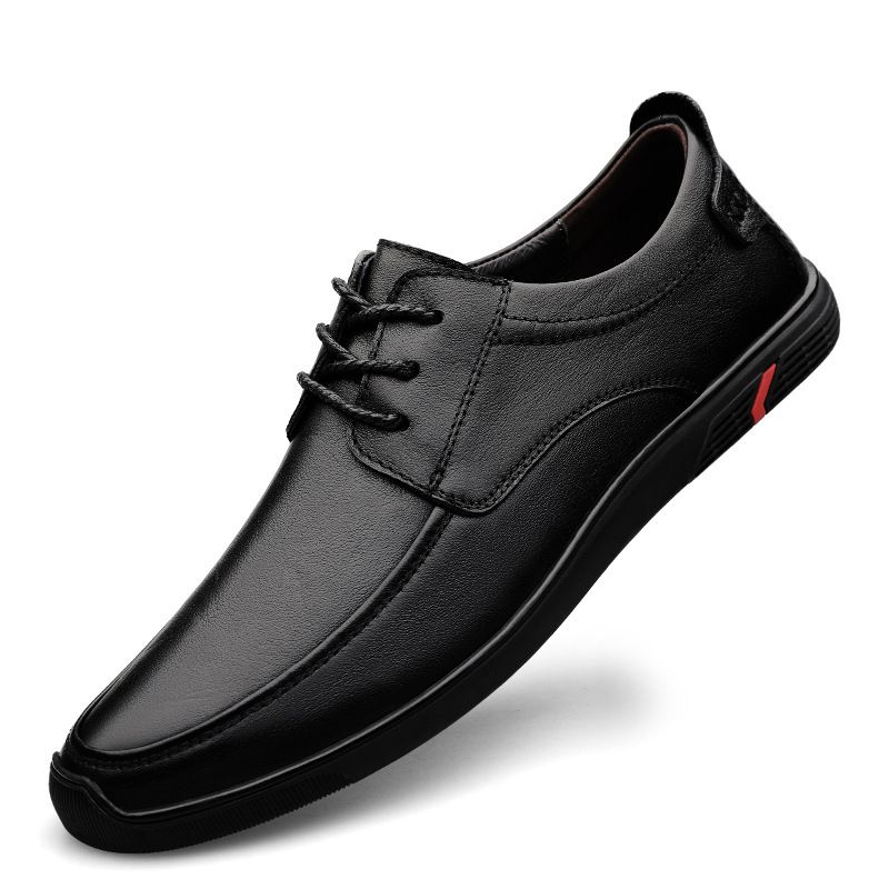 Leather Shoes Men's Shoes Formal Soft Sole Men's First Layer Low-top Casual Leather Shoes Single Shoes_vogvips.com