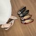 French Shallow Single Shoes Women's One-pedal Temperament Fairy Flat Shoes Rhinestone Pointed Wedding Shoes_vogvips.com