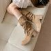 Wasteland Style Handwoven Tassel Knight Women, Thick Sole, Chunky Heel, Over-the-Knee, Slimming, Slouchy Mid-Calf Boots_vogvips.com
