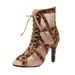 Fashion Fishnet High Heels Cool Boots Slim Heels Lace-up Fashion Sexy Large Size High Heels Fish Mouth Sandals_vogvips.com