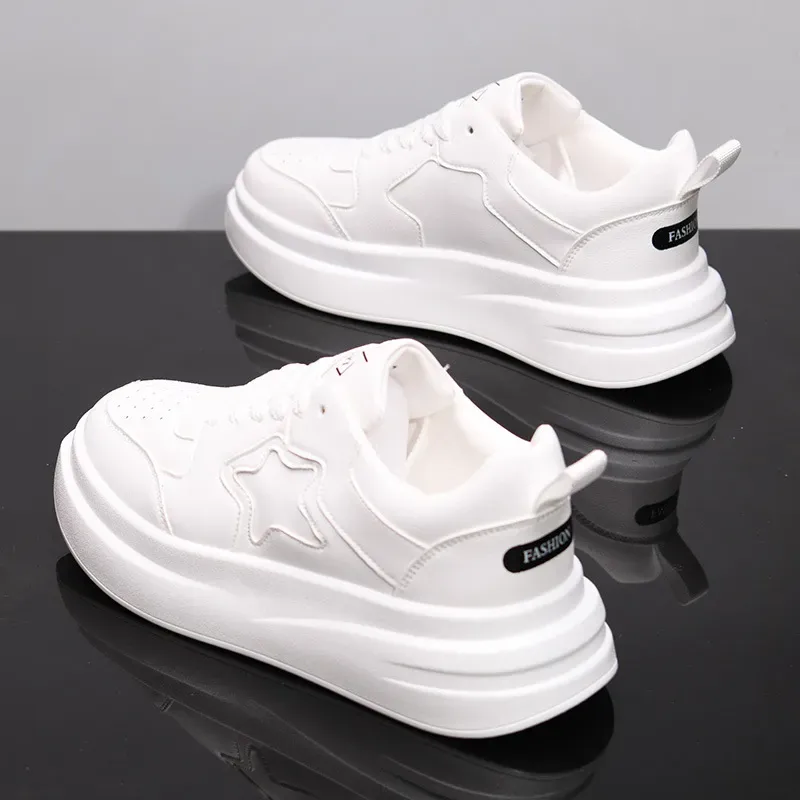 Designer Autumn New Leather Thick Soled Casual Height Increasing Breathable Sports Board Shoes For Women And Men Size 35_vogvips.com